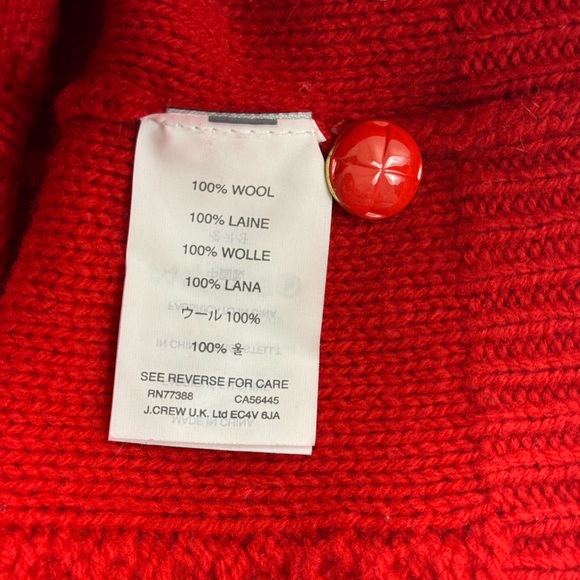 J. Crew Perfect Cable-Knit Wool Crewneck Sweater Red Size Medium - Picture 7 of 8